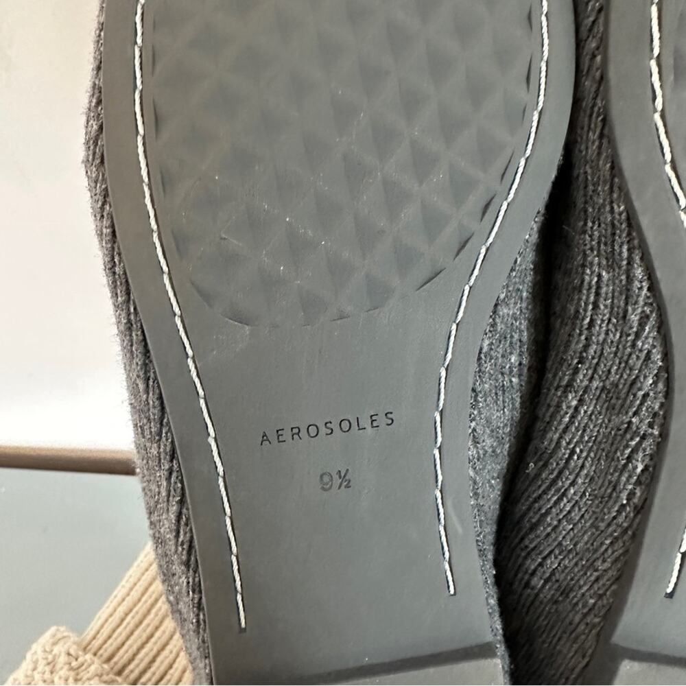 Aerosoles Ren Sweater Knit Flat 9.5 Grey Wool NEW Slip On Loafers - Picture 5 of 5
